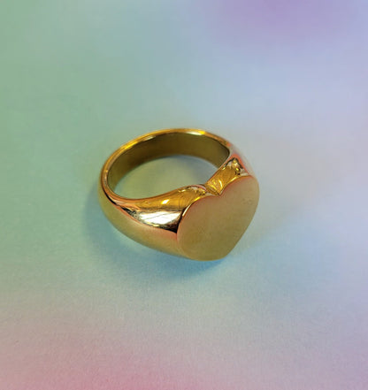 Chunky Heart Titanium Ring
