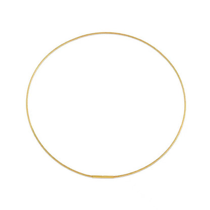 C015G Gold Structured Wire Choker Chain Necklace/ 1.2mm (An exclusive clasp design)