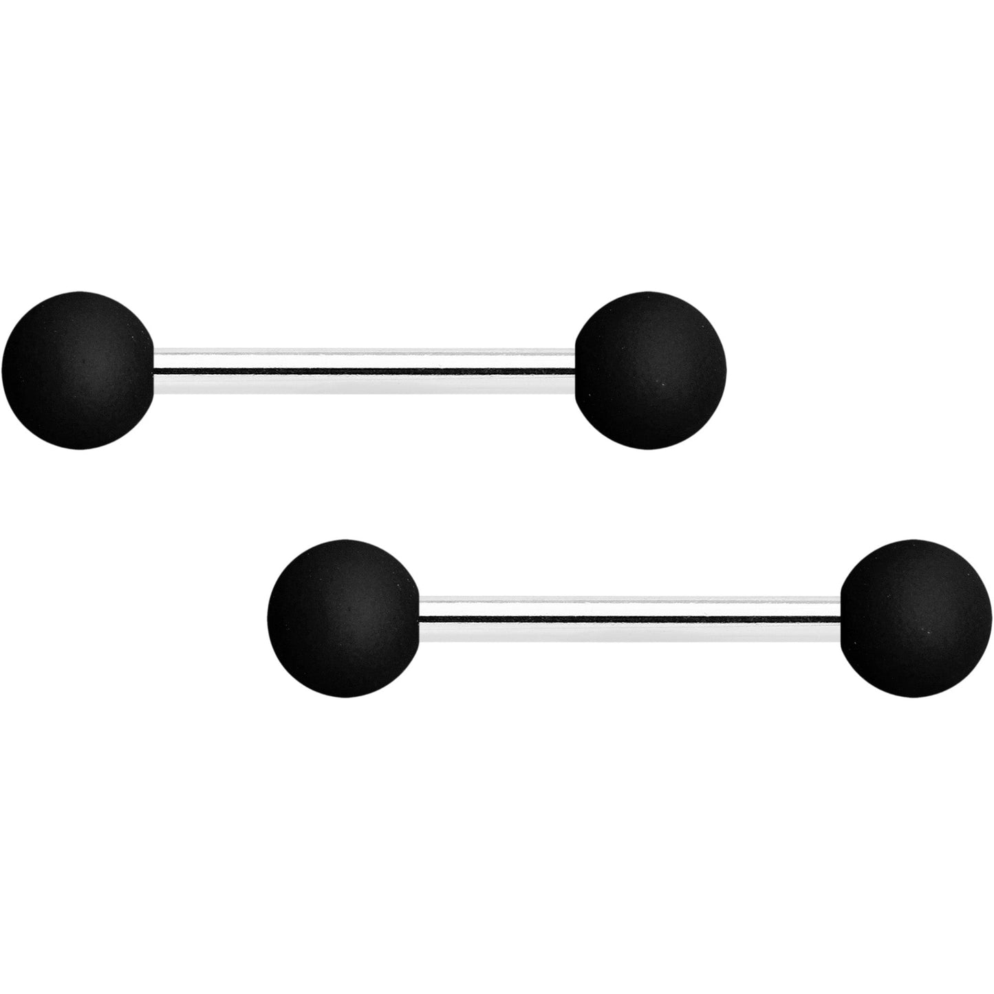 14G Black Matte Barbell Nipple Ring Set