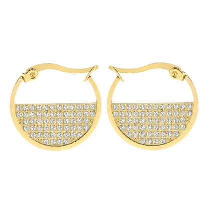 ER500G B.Tiff Gold Pavé Lune Earrings