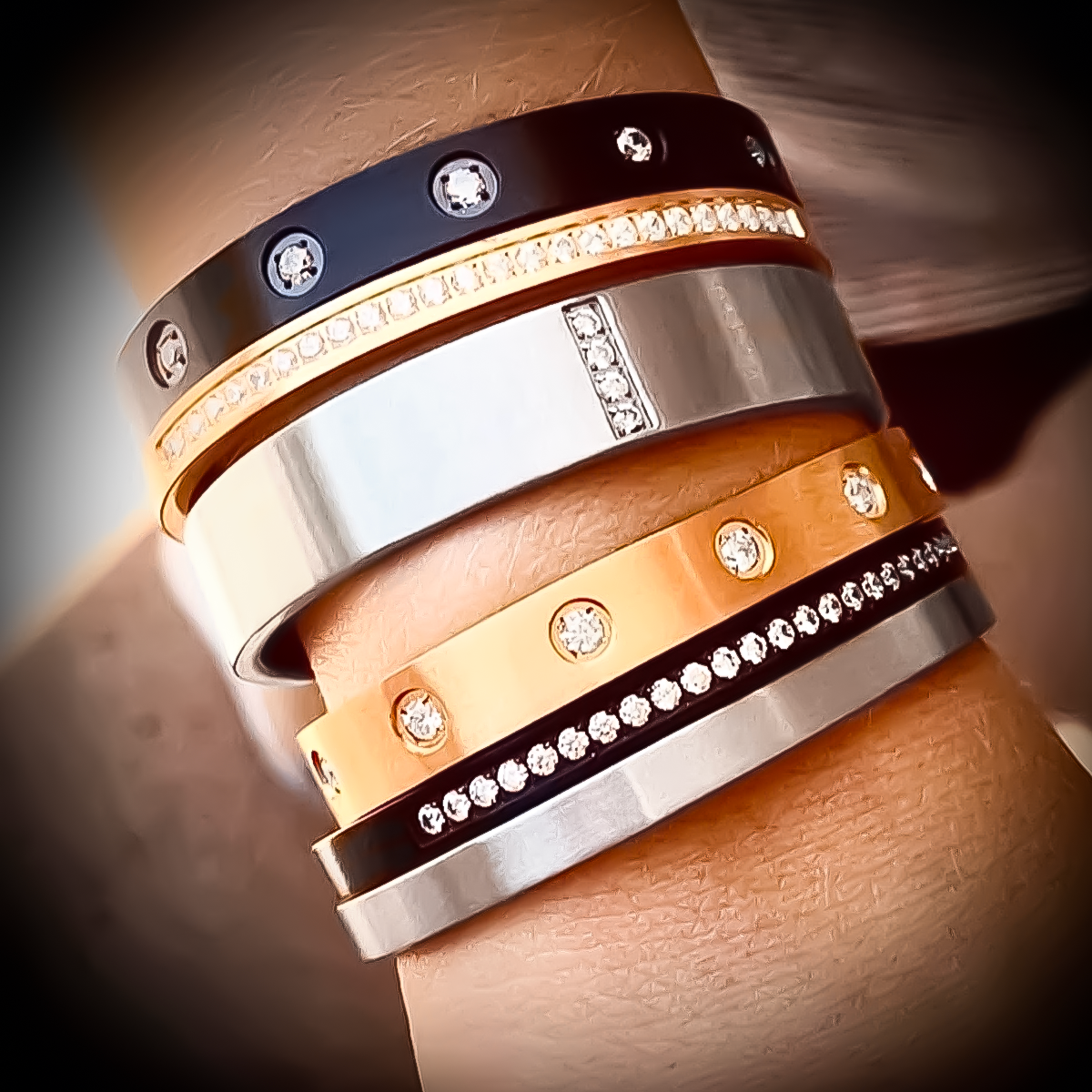 BG333G B.Tiff Gold Eternity 25 Bangle Bracelet