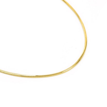 C001G B.Tiff Gold Octagonal Herringbone Chain Necklace/ 1.5mm(An exclusive clasp design)