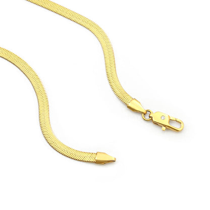 C004G B.Tiff Gold Plated Herringbone Chain Necklace/ 4mm