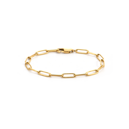 C011G Oval Paperclip Link Chain Necklace and Bracelet Set
