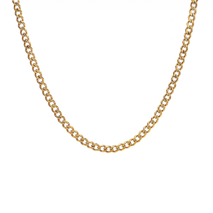 C014G B.Tiff Gold Curb Link Chain Necklace/ 4mm
