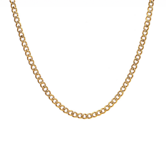 C014G B.Tiff Gold Curb Link Chain Necklace/ 4mm