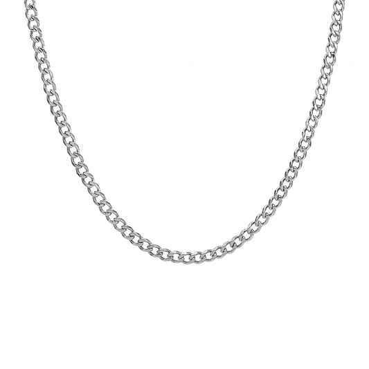 C014W B.Tiff Curb Link Chain Necklace/ 4mm