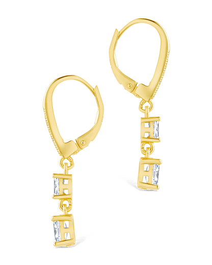 Sterling Silver Liesel Oval Cut CZ French Clip Earrings