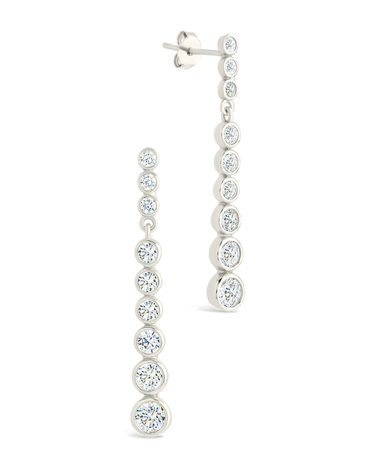 Sterling Silver Helene Brilliant Cut CZ Dangle Earrings