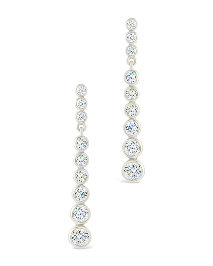 Sterling Silver Helene Brilliant Cut CZ Dangle Earrings