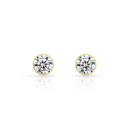 ER101G B.Tiff Gold 1 ct Solitaire Stud Earrings
