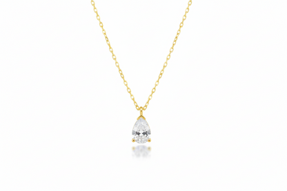 Dainty Diamond Teardrop Necklace in 925 Sterling Silver
