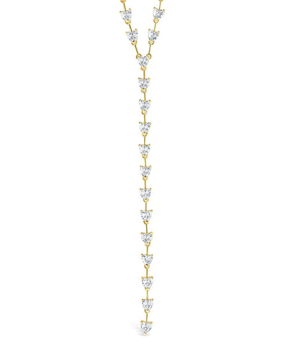 Tasha CZ Stationed Heart Lariat Necklace