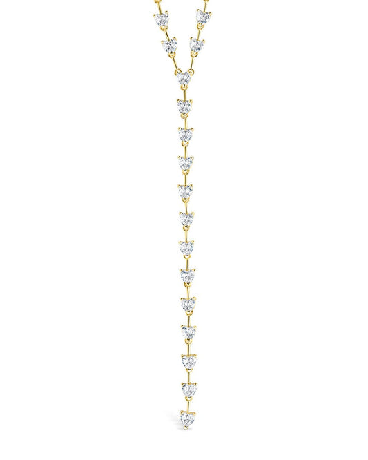 Tasha CZ Stationed Heart Lariat Necklace