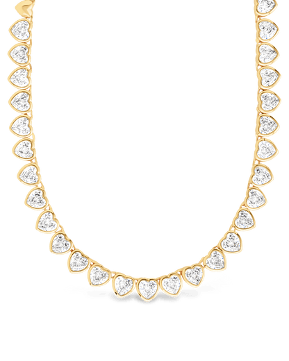 Stephanie Heart CZ Tennis Necklace