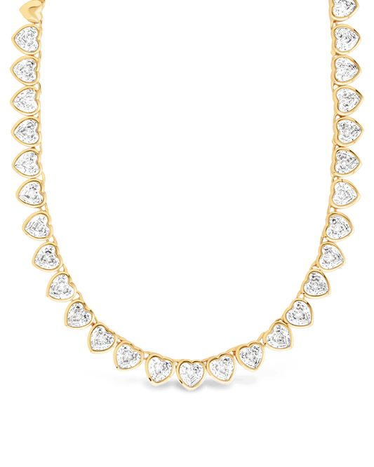 Stephanie Heart CZ Tennis Necklace
