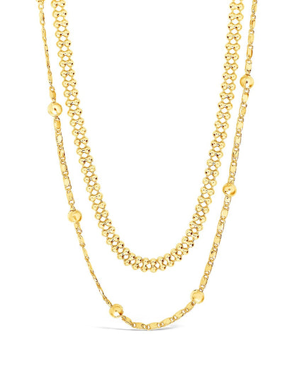Layered Beaded Chain Necklace