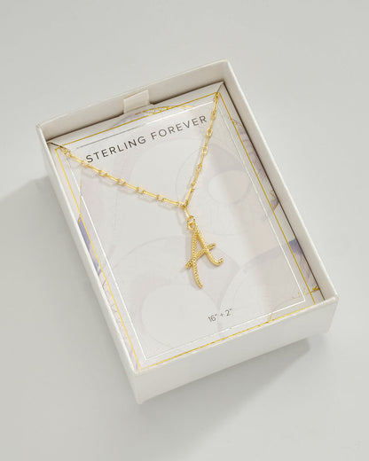 Textured Initial Charm Pendant Necklace
