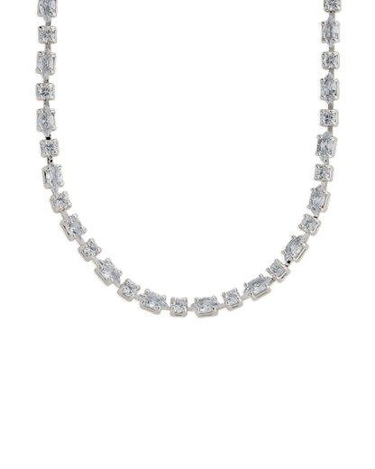 Elongated Hexagon Cut Tennis Necklace