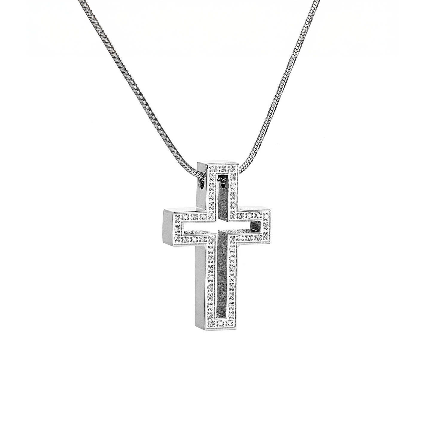 PT098W B.Tiff Lumière Cross Pendant