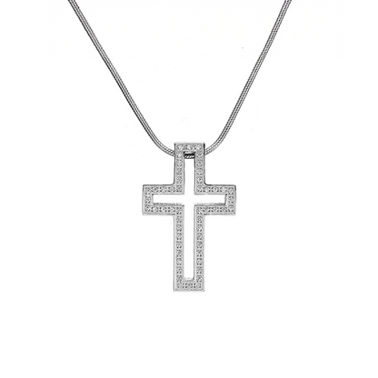 PT098W B.Tiff Lumière Cross Pendant