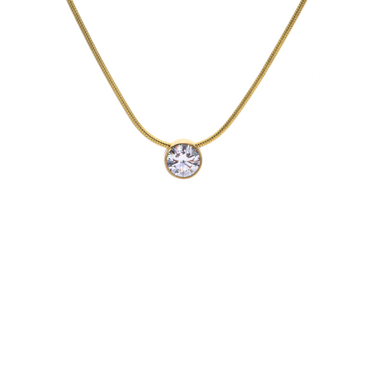 PT101G B.Tiff Gold 1 ct Solitaire Pendant