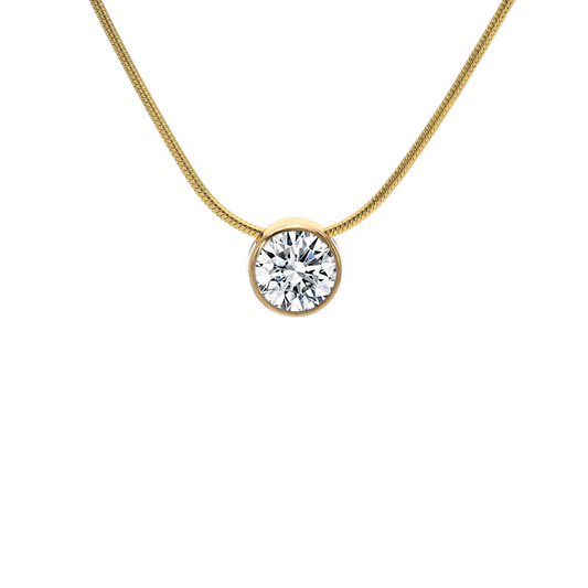 PT201G B.Tiff Gold 2 ct Solitaire Pendant