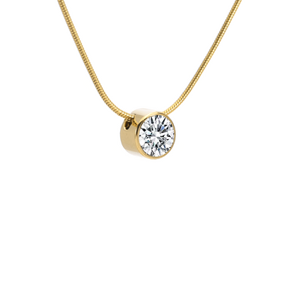 PT201G B.Tiff Gold 2 ct Solitaire Pendant