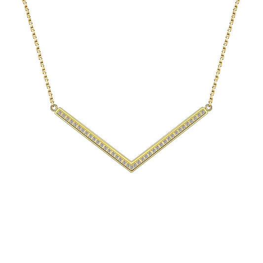 PT208G B.Tiff Gold Pavé Viva Pendant Necklace