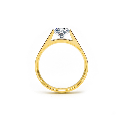 RG096G B.Tiff Gold Tension .75 ct Round Solitaire Engagement Ring
