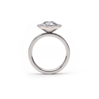 RG125W B.Tiff Aŭreolo 2 ct Round Halo Engagement Ring [Thin Band]