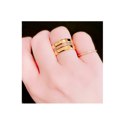 RG401G B.Tiff Gold Plated High Polish Beveled Edge Ring